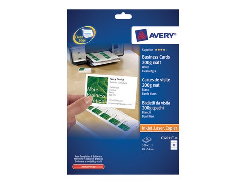 Avery Quick&Clean C32011 - visitkort - 100 kort